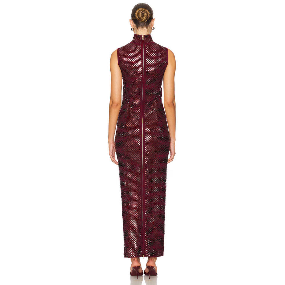Retrofete Burgundy Sequin Maxi Dress - Picture 3 of 16